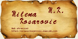 Milena Košarović vizit kartica